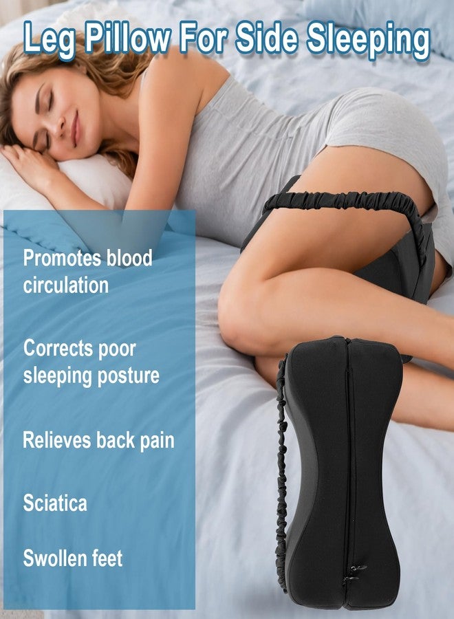 FDFuZhao Knee Pillow for Side Sleepers Foldable 2-in-1 Design, Memory Leg Pillow for Side Sleeping, Thigh Pillow with Strap & Removable Cover, Knee Support Pillow for Relax Sciatica, Back, Hip, Pregnancy - Image 5