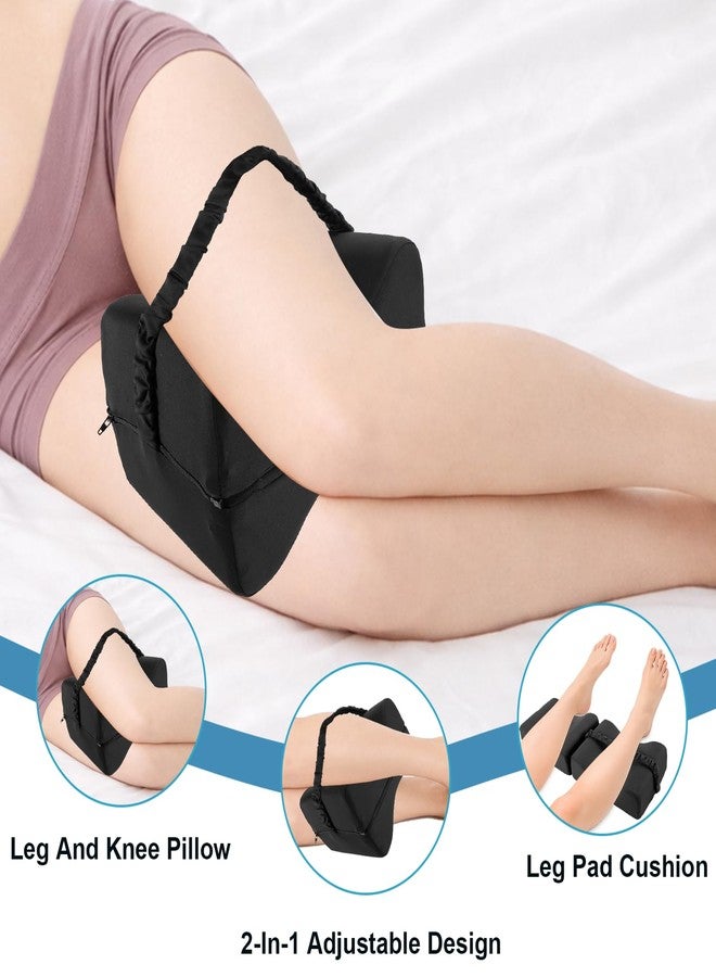 FDFuZhao Knee Pillow for Side Sleepers Foldable 2-in-1 Design, Memory Leg Pillow for Side Sleeping, Thigh Pillow with Strap & Removable Cover, Knee Support Pillow for Relax Sciatica, Back, Hip, Pregnancy - Image 4