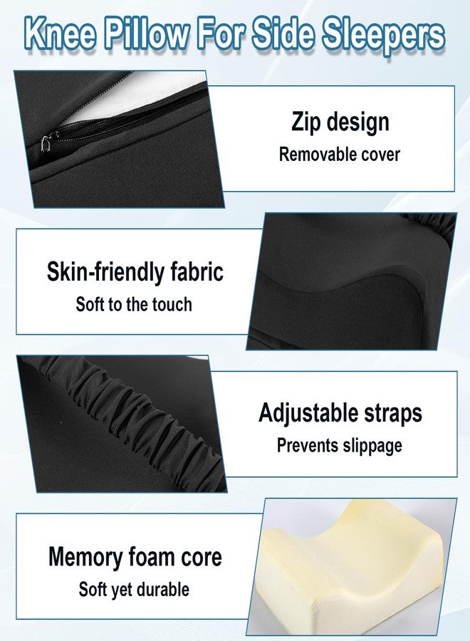 FDFuZhao Knee Pillow for Side Sleepers Foldable 2-in-1 Design, Memory Leg Pillow for Side Sleeping, Thigh Pillow with Strap & Removable Cover, Knee Support Pillow for Relax Sciatica, Back, Hip, Pregnancy - Image 3