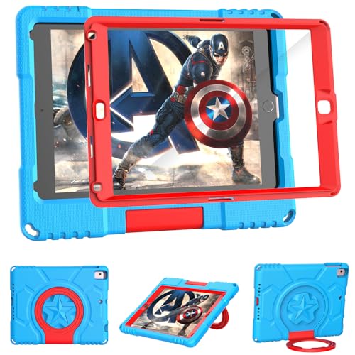 Lainergie Kids Case for iPad 5th/6th Generation 9.7-inch 2017/2018 Release, Lainergie iPad Air 2 Case with Screen Protector, iPad Pro 9.7 Protective Cover Case Lightweight Shockproof with Handle Stand,Blue - Image 1