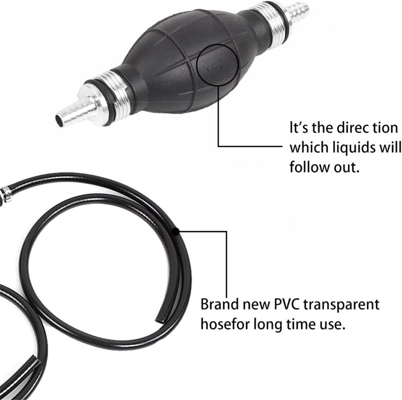 BARTOO Fuel Line Assembly,5/16in Nylon Braided Marine Boat Fuel Line Hose Assembly with 1PCS Primer Bulb for Marine Outboard Boat Motor RVs Tractors and Caravans,6FT - Image 4