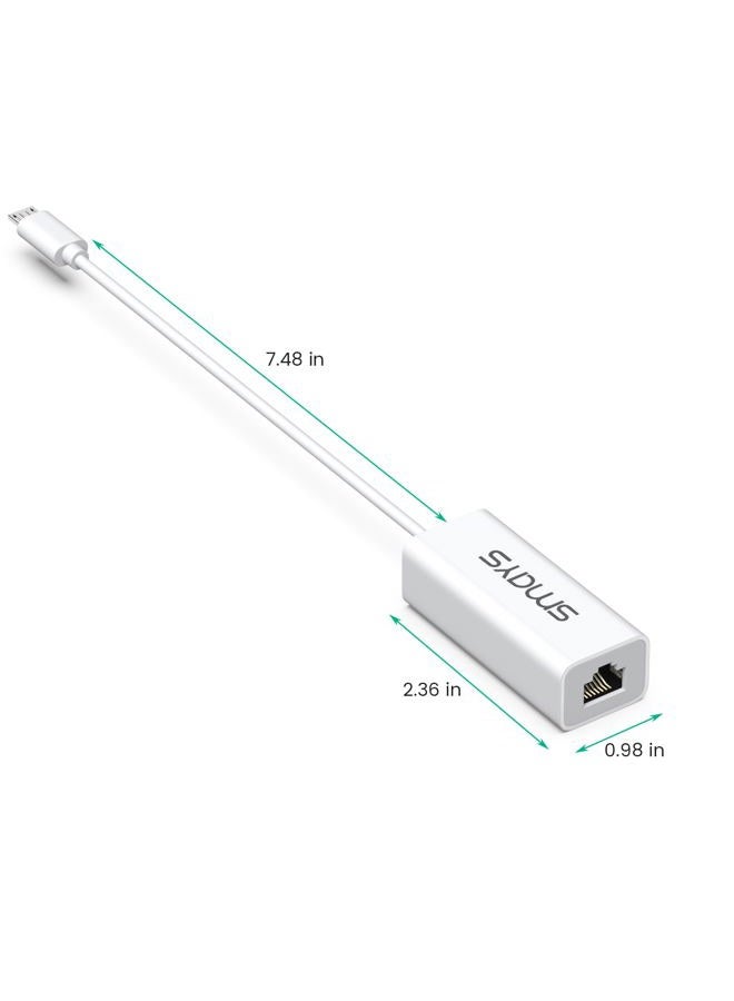 Smays Realtek RTL8152 based 10/100M Micro USB Ethernet Adapter compatible Android Raspberry Pi Zero, Asus T100taf, HP Stream 7, Google Nexus Player, Nexus 9 and Windows Tablets - Image 5