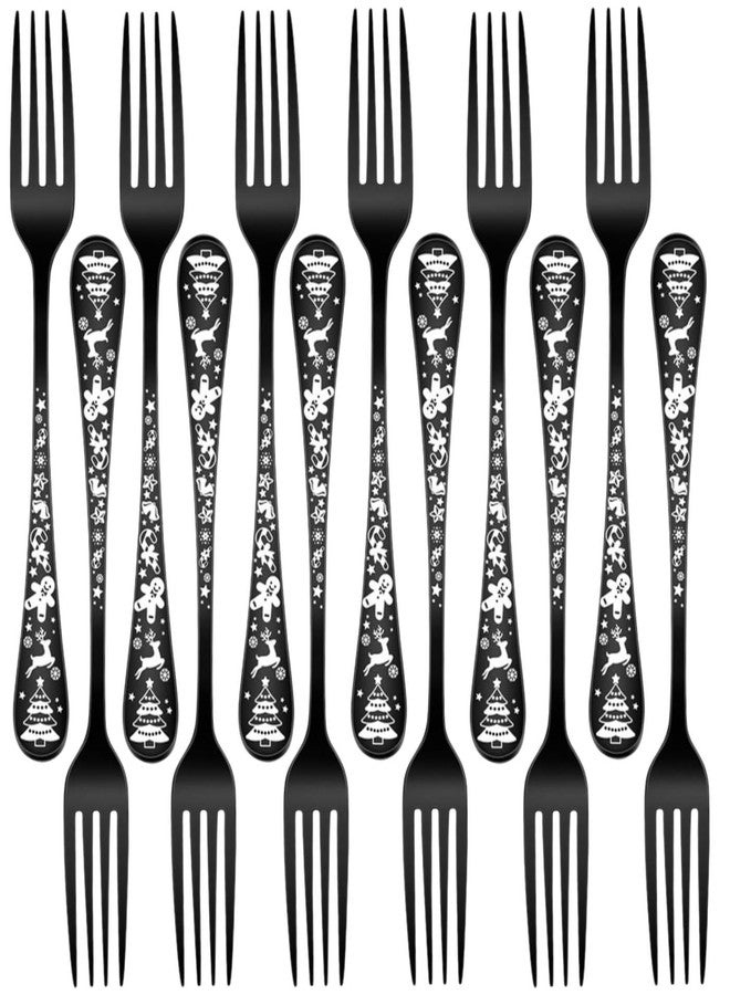 FS COOL Stainless Steel Tableware Cutlery Set of 12, Premium Fruit Fork for Dining Table, Cutlery Forks, 12 Pieces Dessert Forks, Mini Cake & Pastry Forks for Home & Kitchen (SmallFork, Set of 12) - Image 1