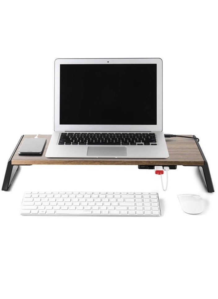 upergo UPERGO ID-20U Height Adjustable Wooden Standing Desk With 4 USB Ports For Laptops & Monitors  - Image 1