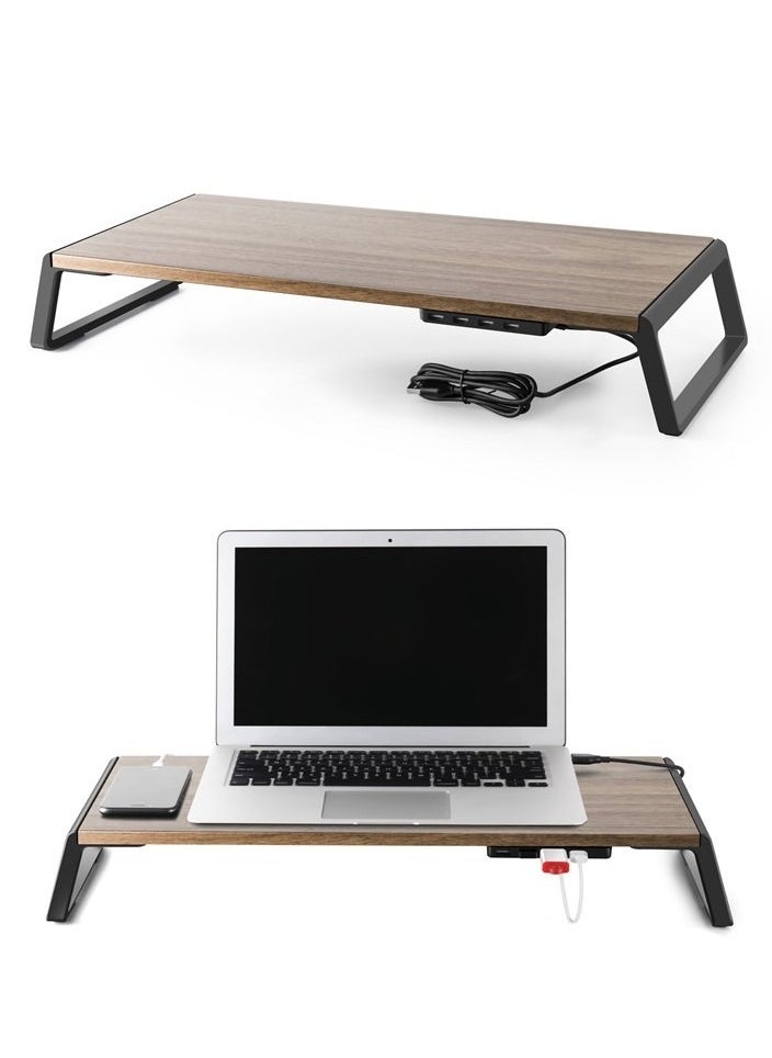 upergo UPERGO ID-20U Height Adjustable Wooden Standing Desk With 4 USB Ports For Laptops & Monitors  - Image 3