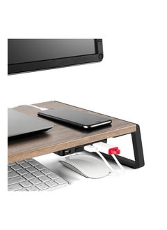 upergo UPERGO ID-20U Height Adjustable Wooden Standing Desk With 4 USB Ports For Laptops & Monitors  - Image 2