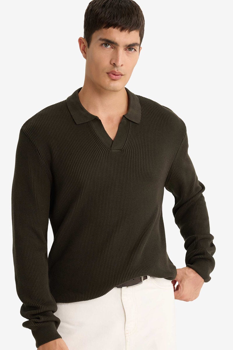 DeFacto Green Man Standard Fit Knitwear Pullover Casual - Image 1