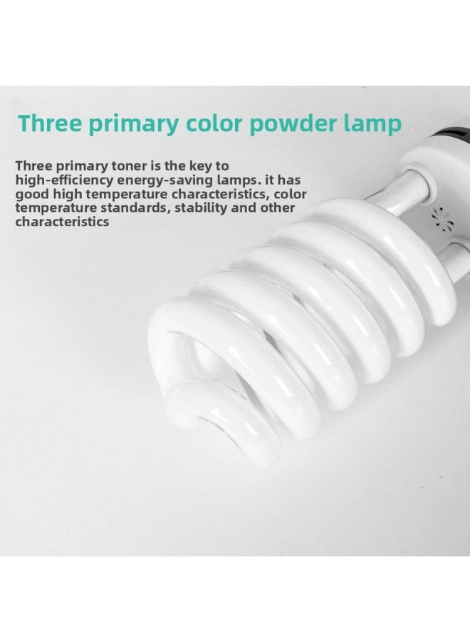 Tricolor Photography Bulb 5500K Semi-spiral E27 Lamp Tube Softbox Studio Fill Light Supply-Light Source Color:85W