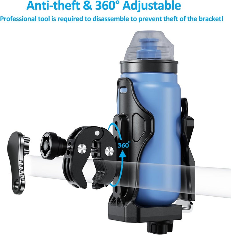 iMESTOU Motorcycle Cup Holder - Adjustable ATV Water Bottle Holder with Anti-Theft Design - Image 4