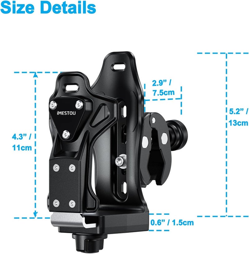 iMESTOU Motorcycle Cup Holder - Adjustable ATV Water Bottle Holder with Anti-Theft Design - Image 5