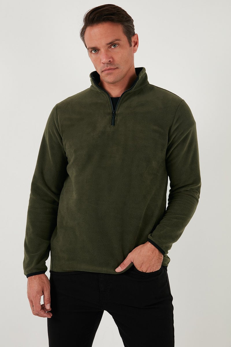 Buratti Slim Fit Half Zipper Stand Collar Polar Fleece Men's Polar 5906003 - Image 4
