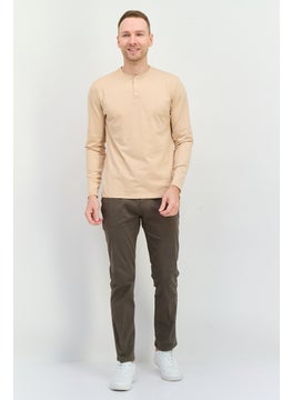 CROSSHATCH Men Slim Fit Solid Chino Pants, Olive  - Image 3