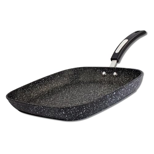 Scoville NEVERSTICK 28cm Square Grill Pan NonStick Griddle Pan for Grilling  Searing Suitable for All Hobs Including Induction Raised Ridges for CharGrilling PFOA Free Dishwasher Safe Black