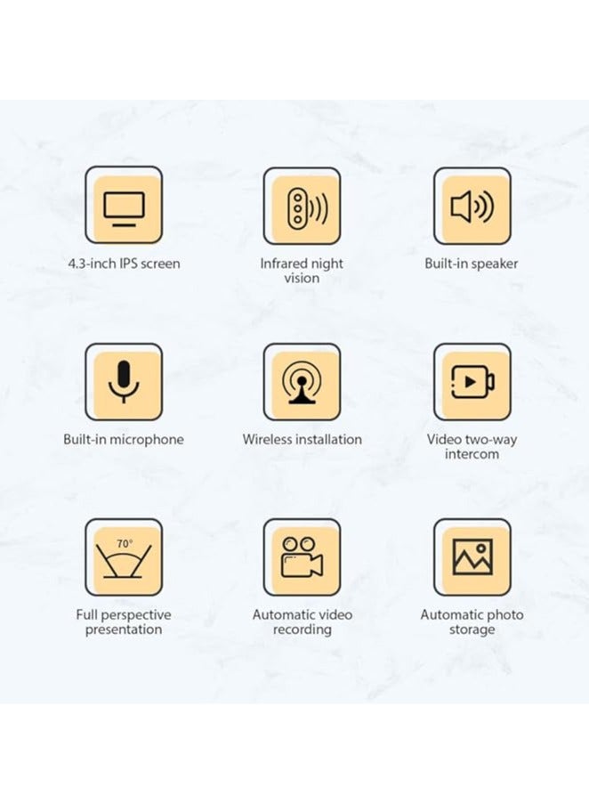 Alruht IPS 2.4G Wireless Visual Doorbell, Smart High-definition Video in ligent Doorbell Two-Way for Villa Home Office Apartment, 11cm - Image 3