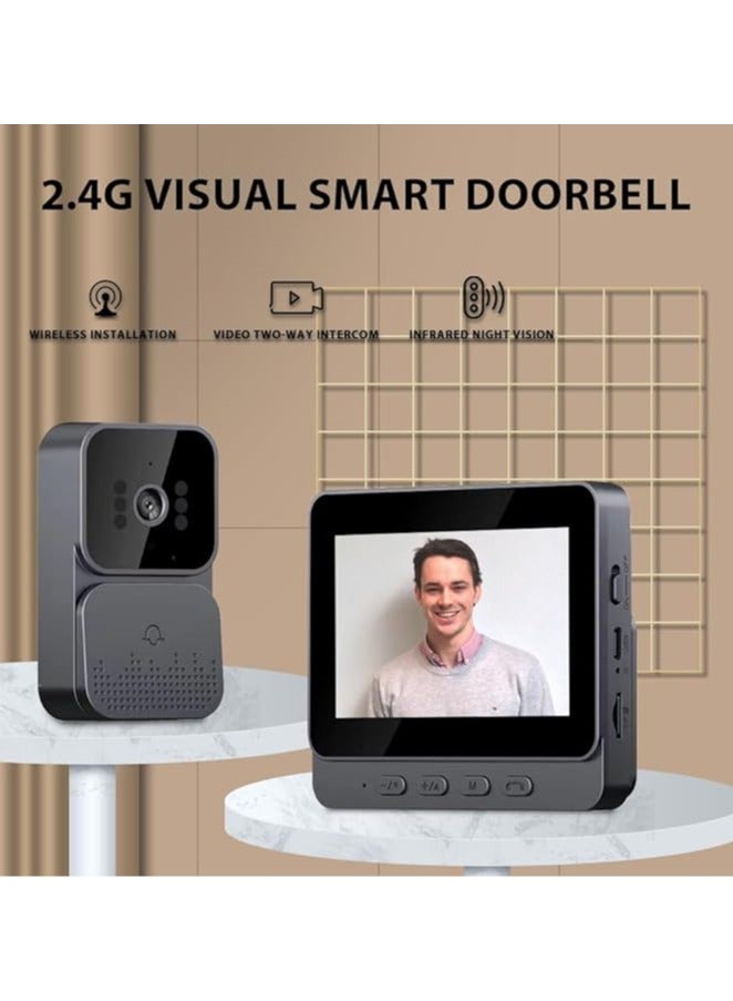 Alruht IPS 2.4G Wireless Visual Doorbell, Smart High-definition Video in ligent Doorbell Two-Way for Villa Home Office Apartment, 11cm - Image 5