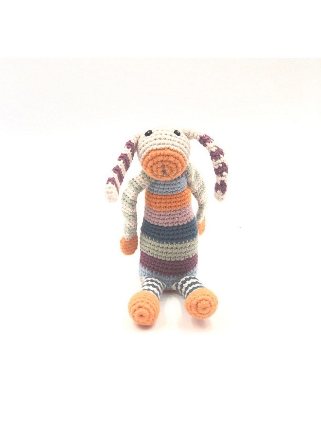 Pebble Fair Trade Handmade Crochet Cotton Bunny Rattle - Multi - Image 2