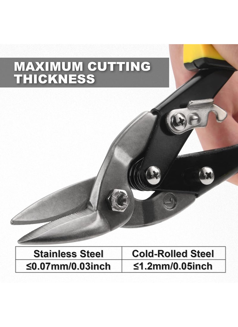 UPTODATETOOLS UPTODATETOOLS Aviation Snips Left Cut 10 Inch Tin Snips Cutter for Cutting Metal Sheet Chrome Vanadium Steel  - Image 3