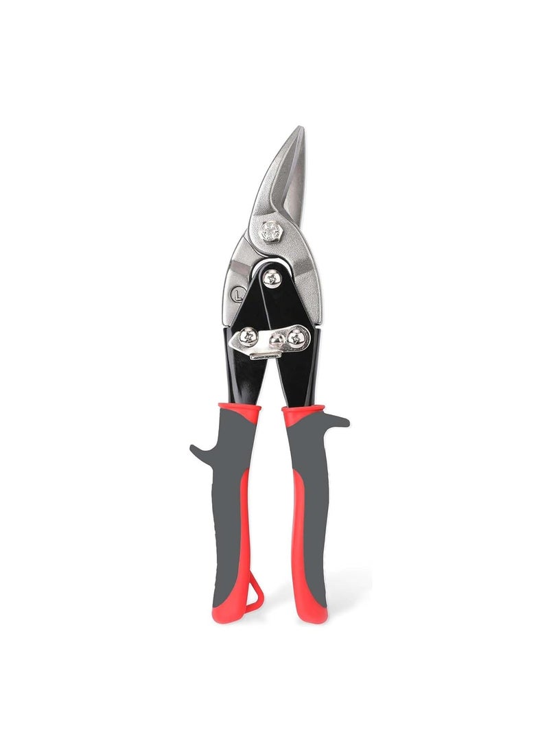 UPTODATETOOLS UPTODATETOOLS Aviation Snips Left Cut 10 Inch Tin Snips Cutter for Cutting Metal Sheet Chrome Vanadium Steel  - Image 1