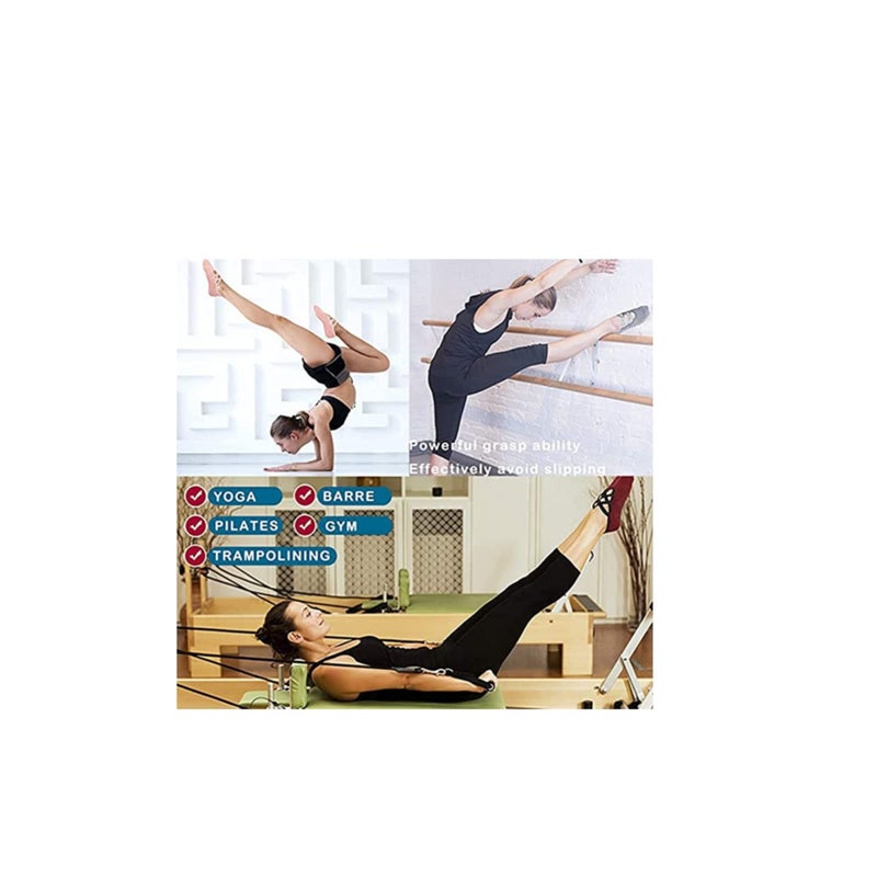 SOLARAE Yoga Barre Socks, Non Slip Anti Skid Sticky Silicone Grips Cotton Socks for Yoga Pilates Gym Pure Ballet Dance Barefoot Workout, Ankle Multiuse Socks, Black Grey Skin Color 3Pcs - Image 2