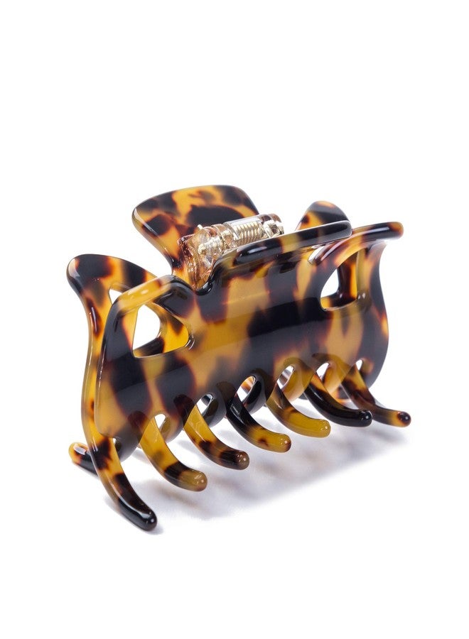 Prettyou Hair Claw Clip 3.3 Inches Medium Size Celluloid French Design Barrettes Tortoise Shell Fashion Accessories for Women (A) - Image 1