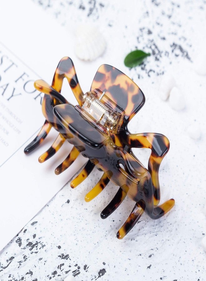 Prettyou Hair Claw Clip 3.3 Inches Medium Size Celluloid French Design Barrettes Tortoise Shell Fashion Accessories for Women (A) - Image 4