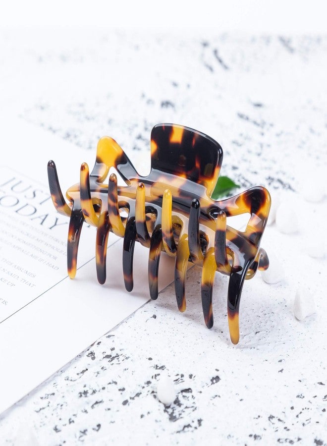 Prettyou Hair Claw Clip 3.3 Inches Medium Size Celluloid French Design Barrettes Tortoise Shell Fashion Accessories for Women (A) - Image 3