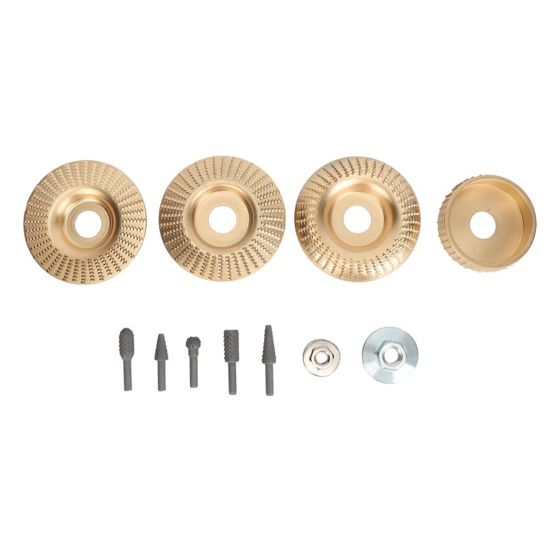 Wood Carving Disc: 4 Piece Set, 7/8in Aperture, Strong Durable Steel - Fast Polishing Speed, Rotary Burr Set for Diy Woodworking, Furniture Refurbishing & Root Carving - Image 1