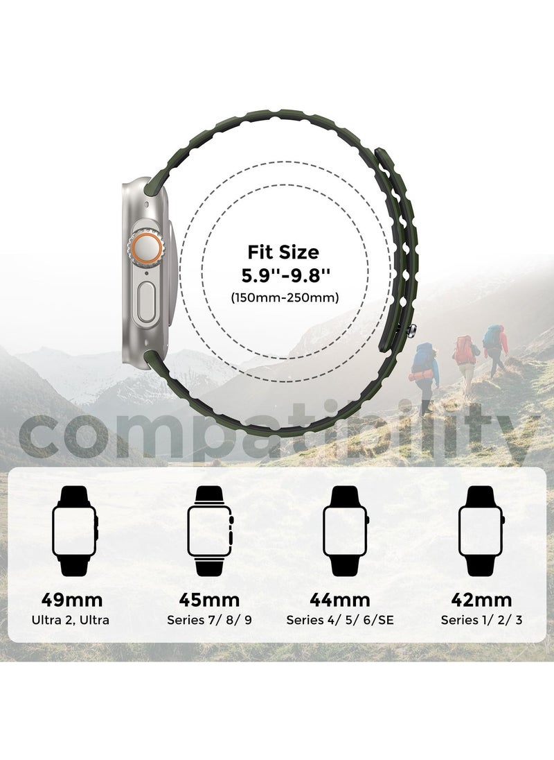 Magnetic Sport Band for Apple Watch Ultra - 49mm, 45mm, 44mm, 42mm, Silicone Strap for Women and Men, Fits iWatch SE/SE2 u0026 Series 9/8/7/6/5/4, Ultra 2/Ultra - Image 2