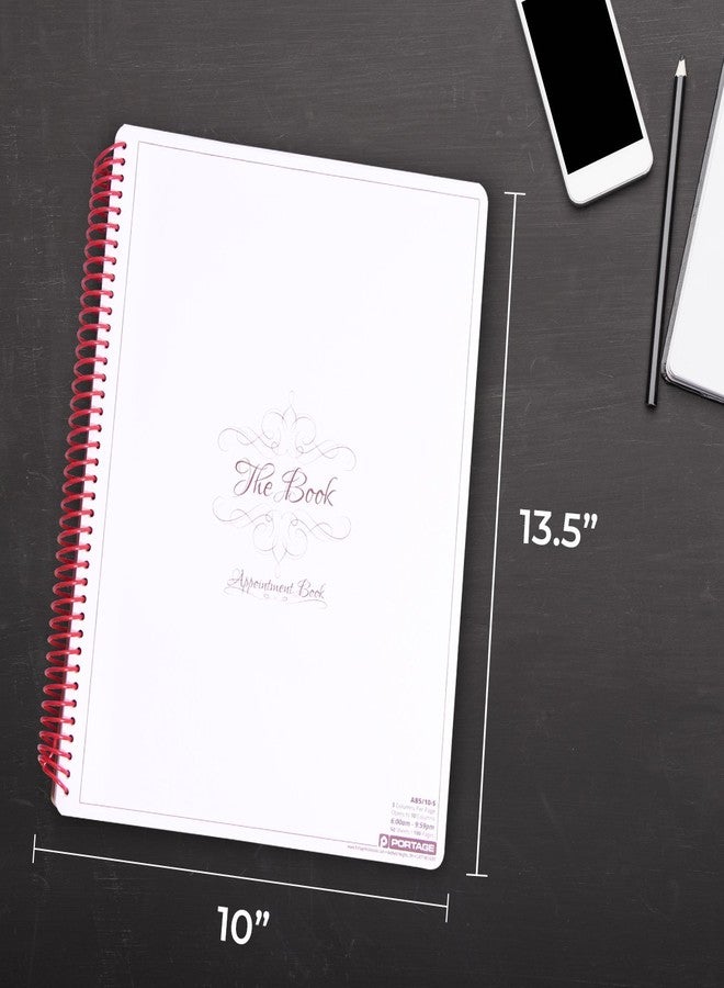 Portage Notebook Planner, 5 Column Appointment Book - Large 10" x 13.5" Undated 2024 Planner, Daily & Hourly Planner in 15 Minute Increments - Spiral Notebook Organizer for Scheduling Appointments (5 Columns) - Image 3