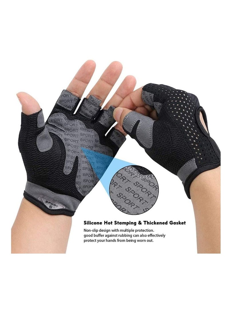 KASTWAVE Gym Gloves, Breathable Training Gloves with Microfiber Fabric, No-Slip Silicone Padded Palm Protection and Extra Grip, Fitness Gloves for Men&Women, Weight Lifting/Cross Fit/Cycling - Image 2