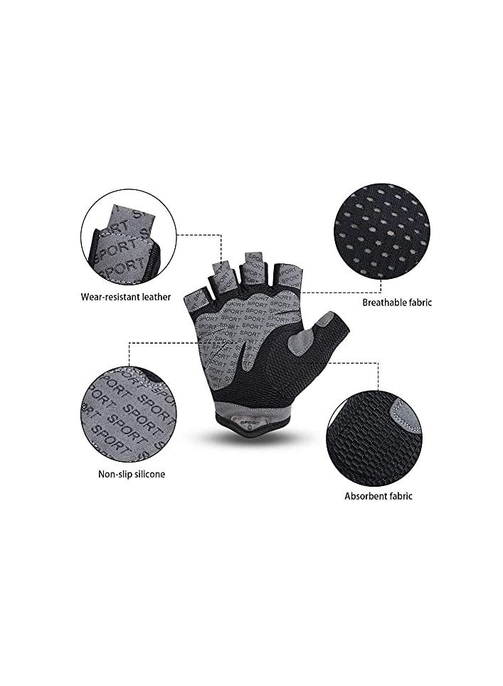 KASTWAVE Gym Gloves, Breathable Training Gloves with Microfiber Fabric, No-Slip Silicone Padded Palm Protection and Extra Grip, Fitness Gloves for Men&Women, Weight Lifting/Cross Fit/Cycling - Image 4