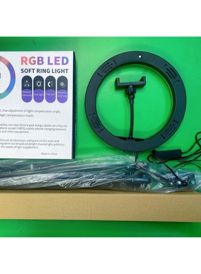 general Explosions MJ26 26cm Rgb Ring Light 10inch Desktop Live Light Product Shooting-Specifications:Mj26 Rgb+ 2.1m Bracket - Image 4