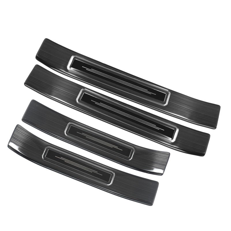 for Toyota Highlander 2024 2023 2022 2021 2020 Door Sill Protector Premium Stainless Steel Door Entry Guard Plate Cover Accessories for Highlander NOT for Grand Highlander 2024 Black