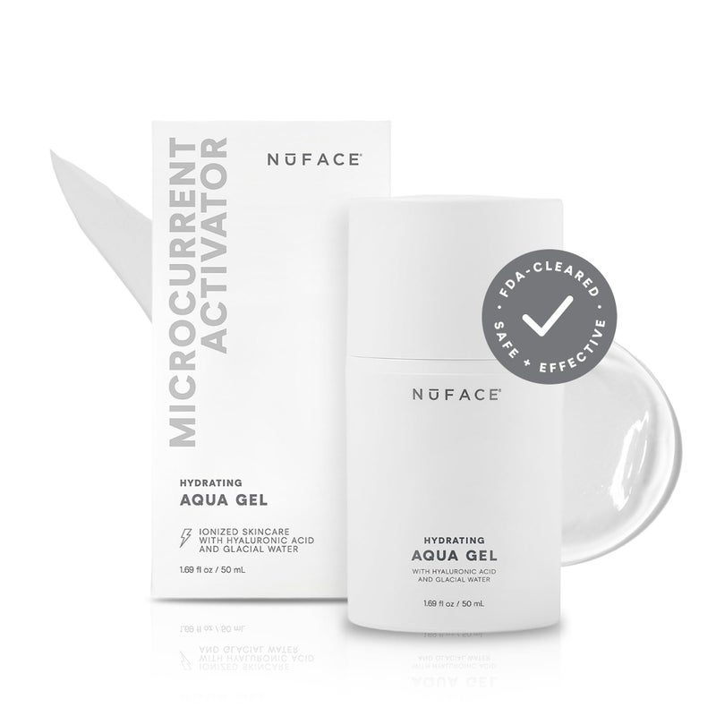 NuFACE Aqua Gel Activator - Microcurrent Conductive Gel & Activator Powered by IonPlex & Hyaluronic Acid to Enhance Results of NuFACE Microcurrent Facial Device - Improves Skin Radiance (1.69 oz) - Image 1