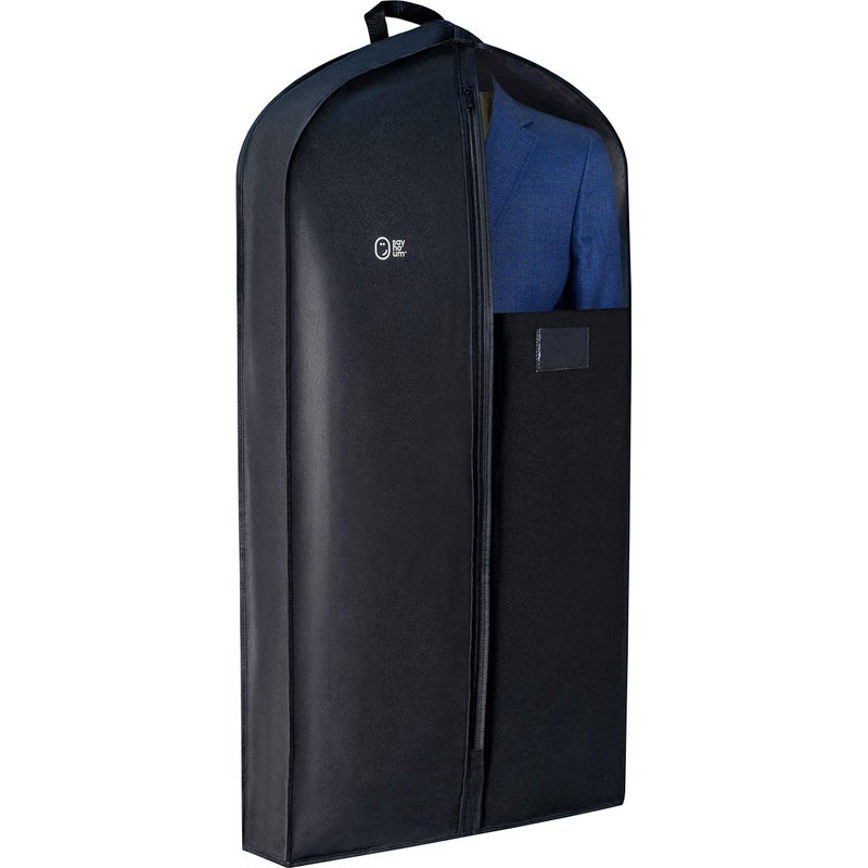 SAY HO UM Luxury Storage Garment Bag for Men Suit, Long Women Dress, Tuxedo, Uniform | 47 Inch + 5 Inch Side Gusset | Hanging, Breathable, Foldable Clothes Cover and Protector  - Image 1