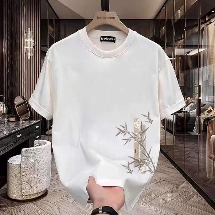 Heavy Short Sleeve T-Shirt Men'S Summer Chinese Style Trendy Printed Half Sleeve Loose Youth Couple Half Sleeve T-Shirt - Image 2