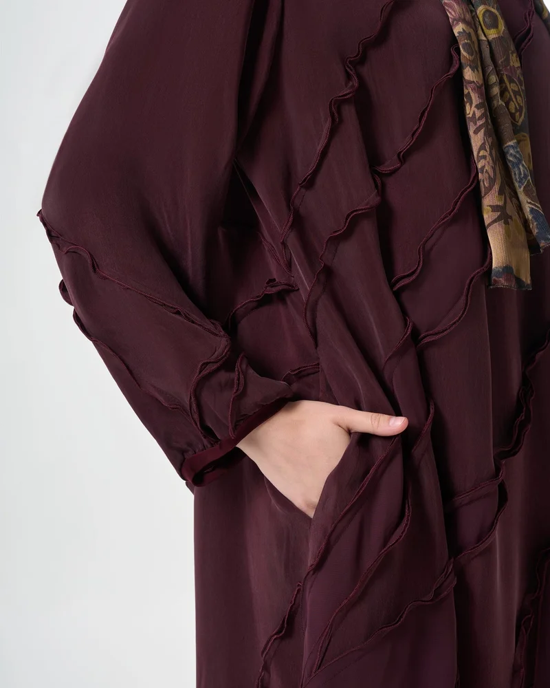 MissWhence  Asymmetrical layered wave detailing big size dress - Brown for Women | Best Price UAE