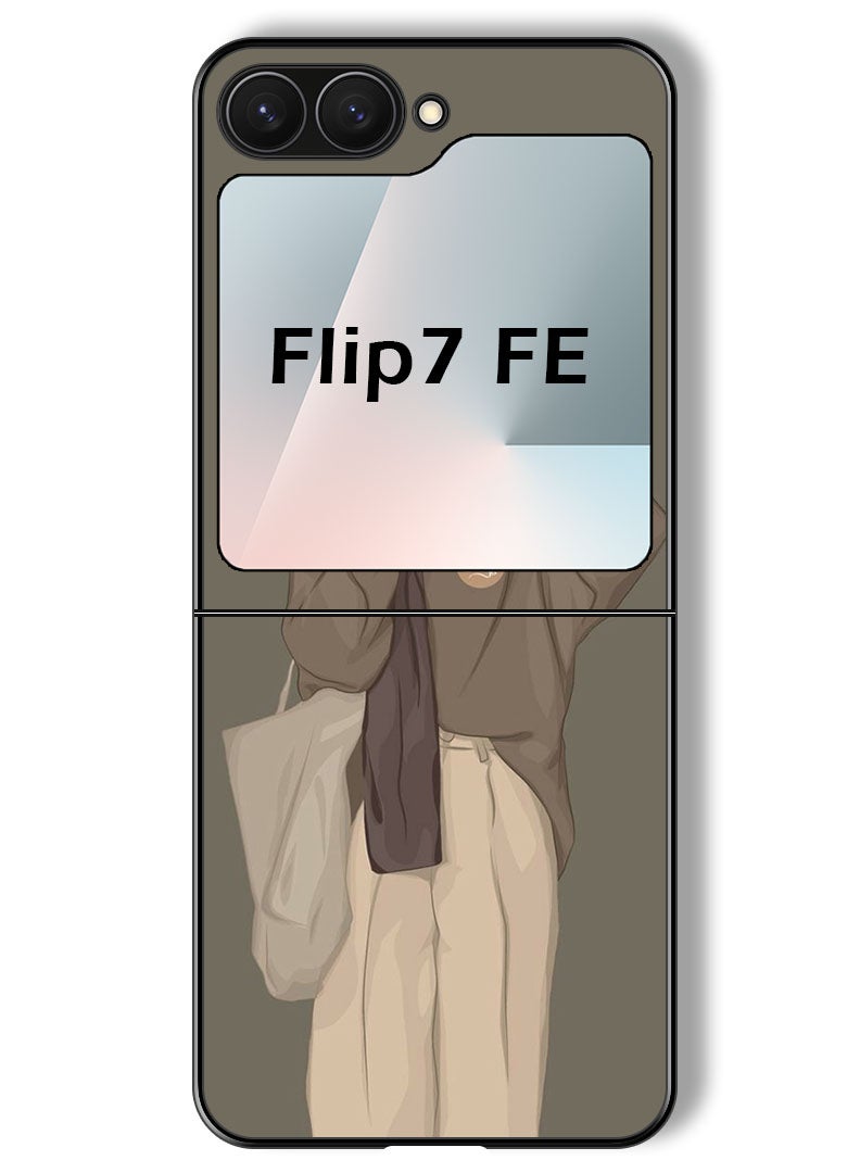 Theodor Case Compatible with Samsung Galaxy Z Flip 7 FE 6.7 Inch Protection Shockproof Bumper Cover Girl Taking Picture - Image 1