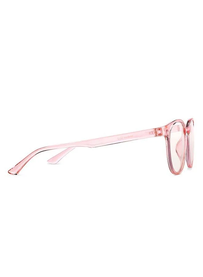 لينسكارت بلو Zero Power Bluecut &amp; Antiglare Round Shape Computer Eyeglasses LB E14061 - Lens Size: 52mm - Pink