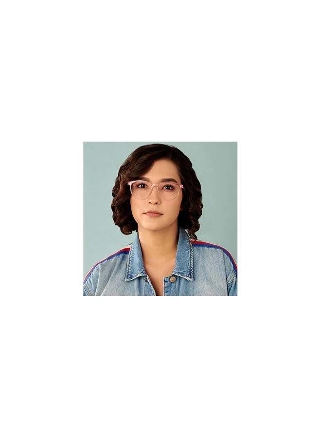 لينسكارت بلو Zero Power Bluecut &amp; Antiglare Round Shape Computer Eyeglasses LB E14061 - Lens Size: 52mm - Pink