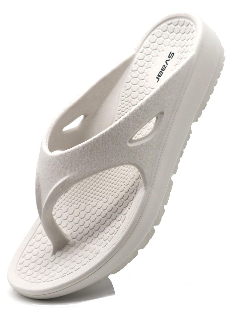 SVAAR Relaxed Slippers for Men || Comfortable Indoor Outdoor Fashionable Slippers for Boys Off White - Image 1