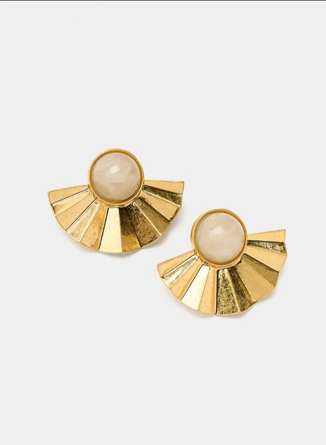 بارفوا مروحة الأقراط بتفاصيل الراتنج