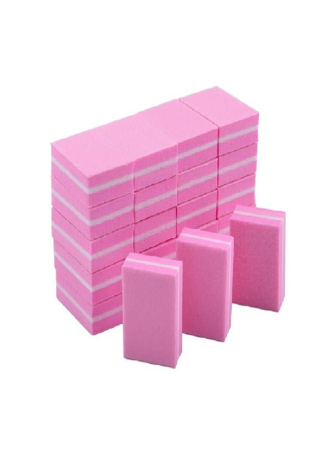 YIMART 20 Pcs Double-sided Mini Nail Buffer Block Colorful Sponge Nail Polish Sanding Buffer Strips Nail File Blocks Manicure Tools (Pink) - Image 2