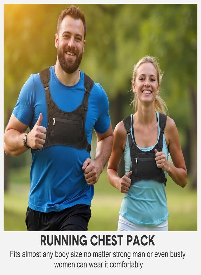 Hsei 3 Water Resistant Chest Bag for Men Running Vest for Workouts Running Phone Holder Extra Storage Lightweight Sports Cycling Pack - Image 5