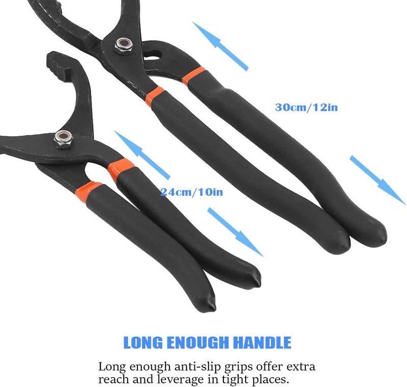 Glarks 2pcs Adjustable Oil Filter Pliers Set - Image 5