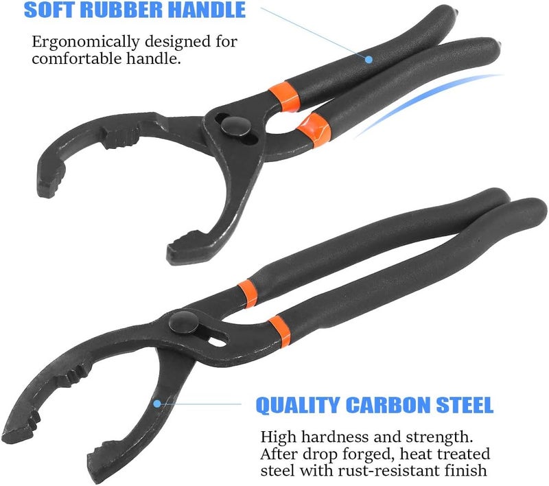 Glarks 2pcs Adjustable Oil Filter Pliers Set - Image 3