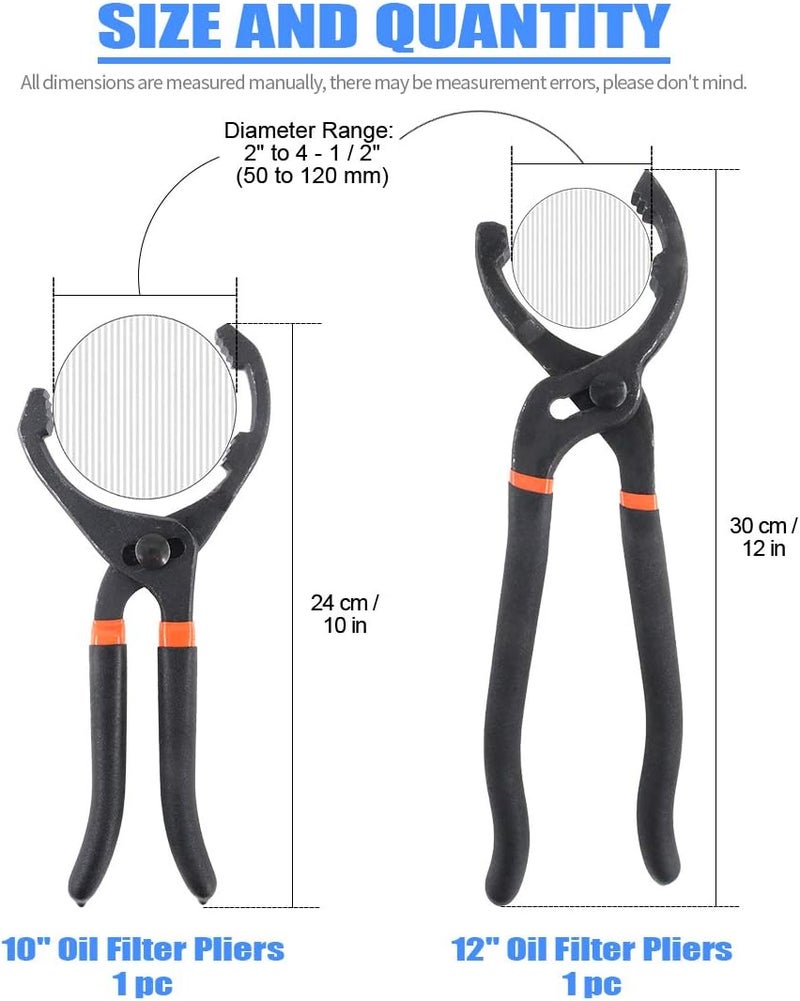 Glarks 2pcs Adjustable Oil Filter Pliers Set - Image 2