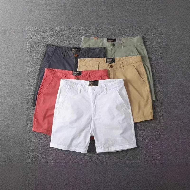 شورتات كاجوال للرجال علامة تجارية عصرية ضيقة الساق بنطلون رباعي 2024 صيف جديد علامة تجارية عصرية بنطلون 4 نقاط بنطلون نصف الطول باللون الأزرق الملكي - Image 2