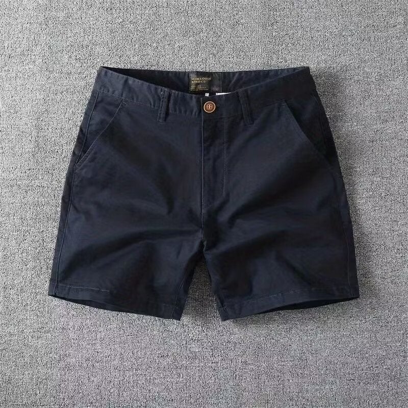 شورتات كاجوال للرجال علامة تجارية عصرية ضيقة الساق بنطلون رباعي 2024 صيف جديد علامة تجارية عصرية بنطلون 4 نقاط بنطلون نصف الطول باللون الأزرق الملكي - Image 1