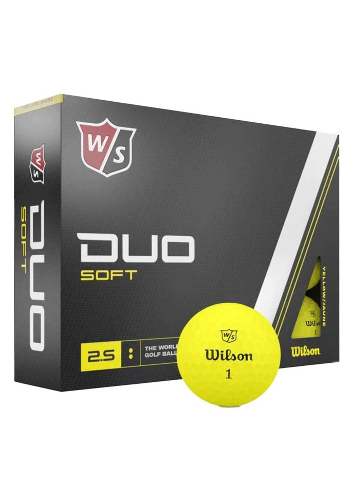 Wilson Duo Soft Yellow 12 Golf Balls  - Image 1